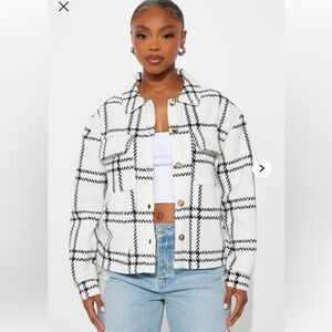 FASHION NOVA BNWT Plaid Women's Jacket - Black and White